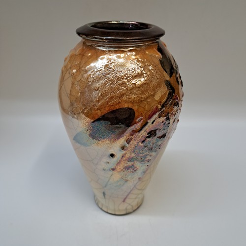#251254 Vase Raku, Three-Times Fired $32 at Hunter Wolff Gallery